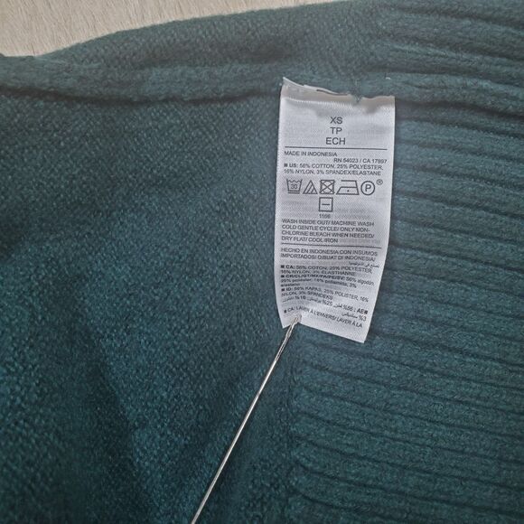 NEW Old Navy Women's Sweater XS Green Crew Neck Pullover Long Sleeve Preppy - Picture 6 of 9